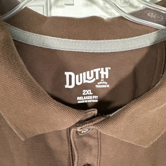Duluth Trading Polo Shirt Mens 2XL XXL Brown Heavy Short Sleeve Pocket‎ Pullover - Picture 3 of 10